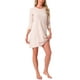 thumbnail image 2 of INSPIRAR CHIC Ropa de dormir para mujeres, vestido de noche de algodón a rayas con mangas 3/4, cuello redondo, midi, color contrastante, suave, talla XL, rojo, 2 of 6