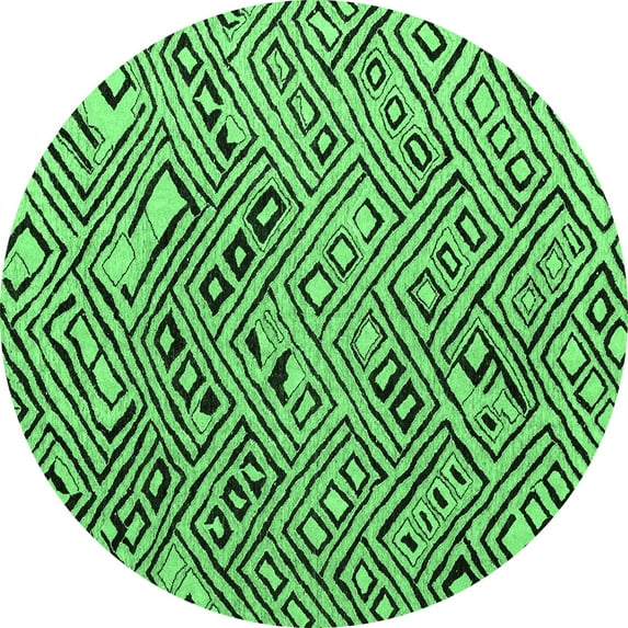 Ahgly Company Indoor Round Solid Emerald Green Modern Area Rugs, 8' Round