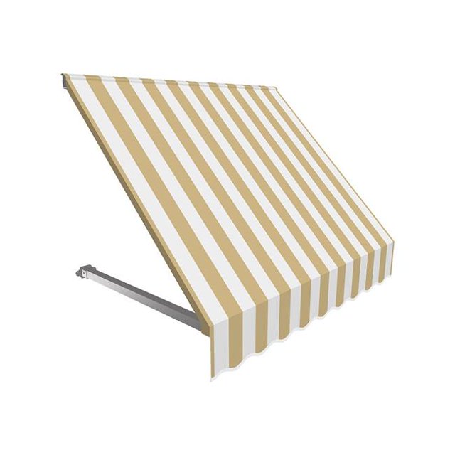 Awntech ER1836-US-7LW Auvent Rétro pour Fenêtre et Entrée de 7,38 Pi, Dallas, Lin et Blanc - 18 x 36 Po