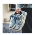 thumbnail image 3 of Men’s Casual Retro Canvas Sneakers, Breathable Denim-Style Thick Sole Shoes, Lightweight Lace-Up Walking Sneakers, Streetwear Fashion Travel Comfort Shoes for Daily Wear, 3 of 10