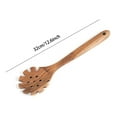 thumbnail image 3 of Wooden Pasta Spoon Spaghetti Fork Long Handle Serving Utensil Teak Kitchen Tool for Pasta Cooking Dining, 3 of 8