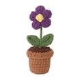 thumbnail image 1 of Mini flor de ganchillo hecha a mano, flor artificial de ganchillo en maceta, flor tejida a mano hojaldre morado, 1 of 8