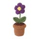 thumbnail image 1 of Mini ramo de flores de ganchillo hecho a mano en maceta, tejido a mano, para regalo de cumpleaños hojaldre morado, 1 of 8