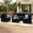 thumbnail image 5 of GVN Backyard Furniture Sets,Outdoor Furniture Sets,5-Piece Outdoor Patio Furniture Set with Cushions and Coffee Table-Navy, 5 of 10