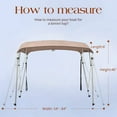 thumbnail image 4 of KING BIRD 3 Bow Boat Bimini Top Canopy Sun Shade Waterproof 46" Height with Rear Support Poles and Storage Boot（Beige,73"-78"）, 4 of 8