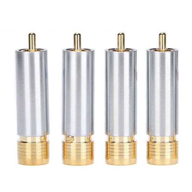Plug 4PCS Preffair/R1722 Audio Connector Gold Plated Self Locking Solderless Connector