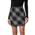 thumbnail image 3 of Lolmot Womens Plaid Flannel Skirts, Y2K Classic Fit High Rise Mini Skirt, Stretchy Pencil Skirts, Fall Winter Business Outfits, 3 of 9