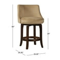 thumbnail image 3 of Hillsdale Napa Valley 25" Wood Contemporary Counter Stool, Brown, 3 of 7