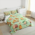 thumbnail image 3 of Feelyou Cartoon Capibara Teens Bedding Comforter Set, Lotus Flower Floral Twin Comforter Sets, Kawaii Orange Watermelon Reversible Bedding Set, Ultra Soft Home Decor, 2-Piece, 3 of 8