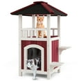 thumbnail image 1 of Costway Casa para Gatos al Aire Libre de 2 Pisos de Madera con Techo de Asfalto y Suelo Extraíble, 1 of 4