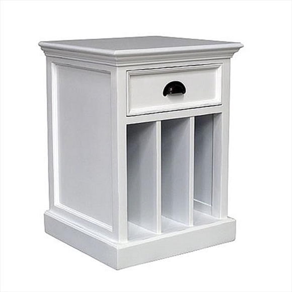 Halifax White Mahogany Nightstand, 1 Drawer