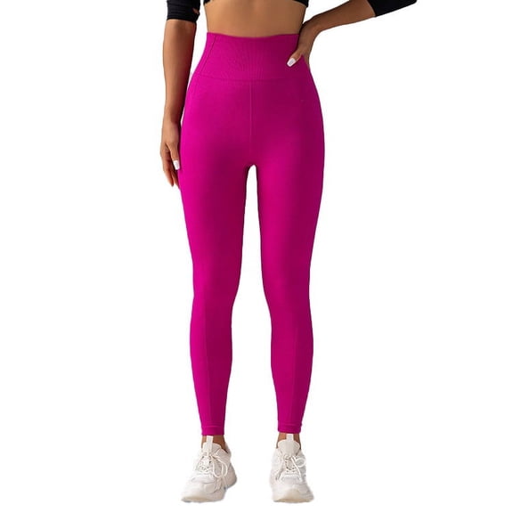 Sevevn Seamless Knitted Breathable Solid Color Waist Peach Hip Yoga Pants For Running And Fitness Nine Cent Pants For Women