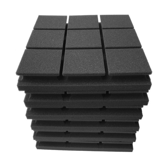 Graflsoa 6-Pack Black Acoustic Foam Panels, 30x30x5cm, Eco-Friendly Soundproofing for Walls & Ceilings, Ideal for Studios, KTVs, Theaters, and Home Use