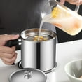thumbnail image 2 of Filter Oil Can, Health and Safety Stainless Steel Container with Dust Proof Lid for Kitchen Cooking Frying Oil,, 2 of 8