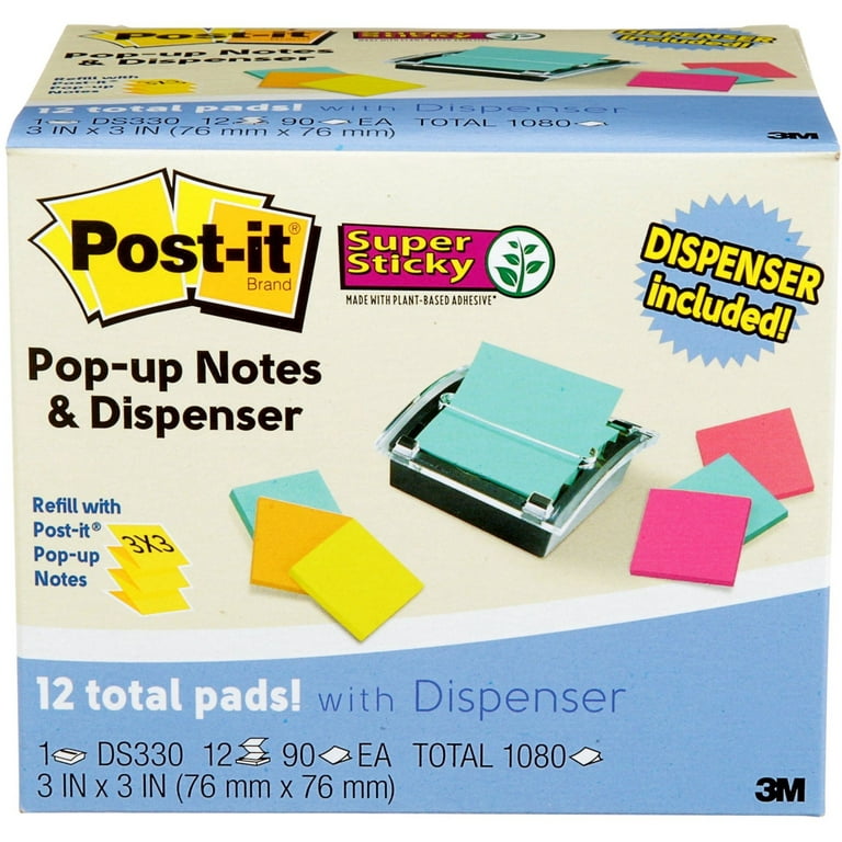 Post-it® Dispenser Notes Original Pop-up Refill Cabinet Pack, 3 x