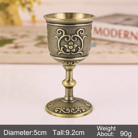 

ALSLIAO Vintage Wine Cup Tea Cups Goblet Home Metal Art Craft Ornaments 40/100ml