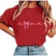 thumbnail image 1 of Tops de Manga Corta de Verano para las Mujeres Imprimir Blusa de Cuello Redondo, Moda Ligera de Poliéster Spandex, 1 of 4