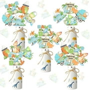 JOYMEMO 24 Pieces Dinosaur Baby Shower Centerpieces Sticks for Boy, Hatching Soon Table Toppers Baby Shower Decorations, Dinosaur Themed Party Supplies