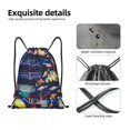 thumbnail image 4 of Balery Sea Inhabitans and Herb Pattern Drawstring Backpack Bag Sport Gym Sackpack Cinch Bags Pattern Drawstring Backpack Bag Sport Gym Sackpack Cinch Bags -Small, 4 of 6