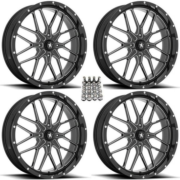 MSA M45 Portal 24" ATV Wheels/Rims Milled Sportsman RZR Ranger