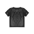 thumbnail image 6 of Fldy Kids Boys Girls Shiny Metallic Shiny Jazz Hip Hop Dance T-Shirts Stage Performance Costume Black 13-14, 6 of 8