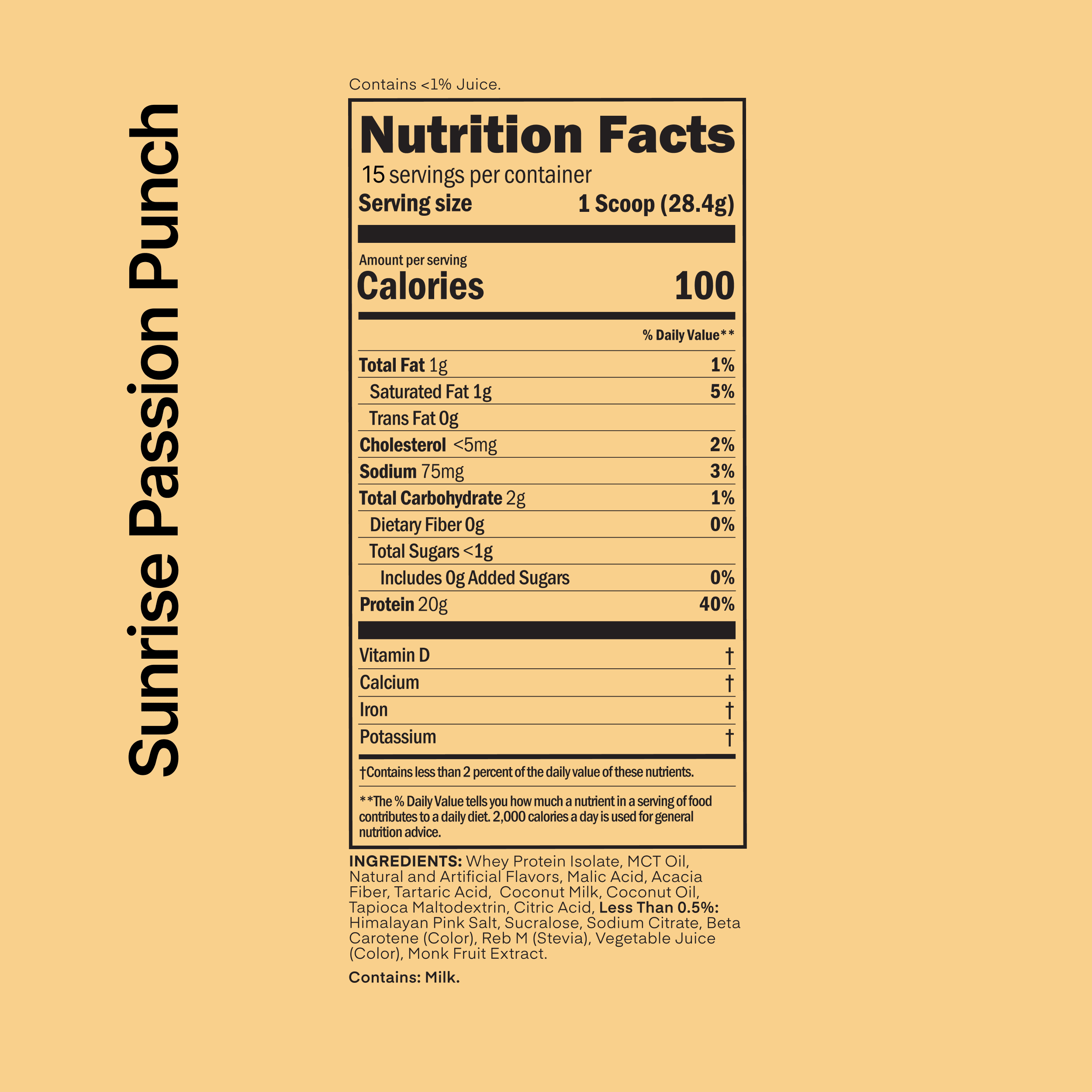 OATH Nutrition Clear Protein Sunrise Passion Punch 15 Servings