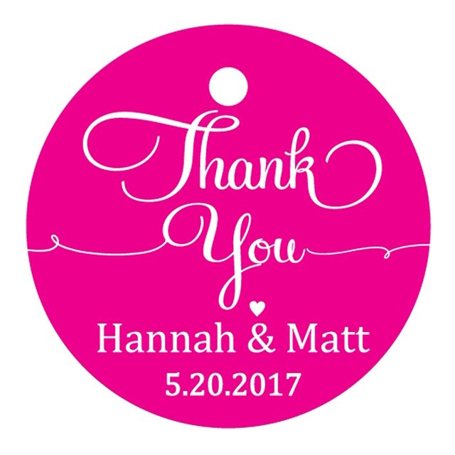 100 Pcs Papier Cadeau Rond Personnalisé Merci à Suspendre Tags Cadeaux de Mariage Personnalisés Tags