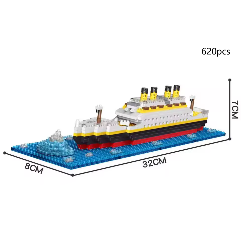 GZBricker Titanic Cruise Ship With Iceberg Scene Building Set Compatible with Lego Vehicle Collectible Model for Adults Home Office Decor