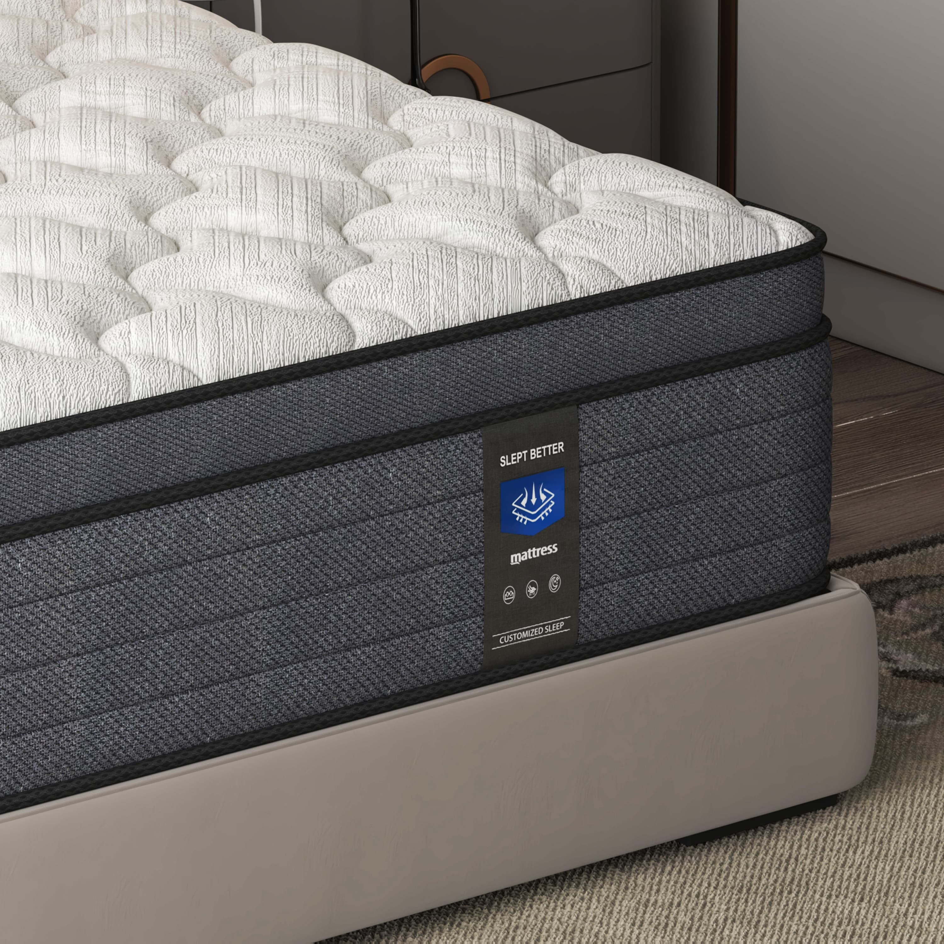MRH 14 Inch Full Cooling Gel Memory Foam Hybrid Mattress - Medium-Firm, CertiPUR-US Certified, Individually Pocketed Springs, White