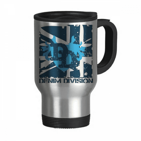 

Graffiti Street Blue Denim Division Pattern Travel Mug Flip Lid Stainless Steel Cup Car Tumbler Thermos