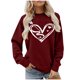 thumbnail image 2 of RKSTN Valentine's Day Sweatshirts for Women Oversized Crewneck Valentines Heart Graphic Print Sweatshirt Womens Casual Plus Size Round Neck Loose Comfy Sweatshirt Fall Spring Clothes Valentine Gift, 2 of 6