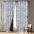 thumbnail image 6 of Vargottam Room Darkening Curtains - Tree Landscape Pattern, Set of 2 Panels, 52" x 63" - Grommet-Top Blackout Window/Door Drapes for Bedroom, Nursery & Living Room - Blue, 6 of 9