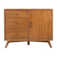 thumbnail image 2 of 40 Inch Mahogany Wood Sideboard Cabinet Console, 3 Drawers, Walnut Brown- Saltoro Sherpi, 2 of 3