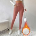 thumbnail image 5 of Fleece Lined Leggings Women High Waisted Yoga Tights Pants Tummy Control Straight Leg Winter Thermal Thicken Trousers, 5 of 9