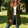 thumbnail image 2 of Zip up Long Sleeve Hoodies for Women, Oversized Tunic Tops for Women Athletic Women Workout Jacket with Pocket Airport Travel Outfit Plain Sweatshirt,Blackish Green,L, 2 of 4