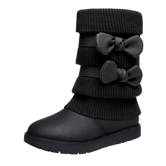 Dream Pairs Botas de nieve de invierno para niñas Zapatos de media pantorrilla con forro de piel sintética KLOVE Dream Pairs KLOVE
