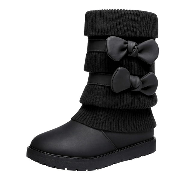 Dream Pairs Botas de nieve de invierno para niñas Zapatos de media pantorrilla con forro de piel sintética KLOVE Dream Pairs KLOVE