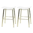 thumbnail image 3 of Fox Hill Trading Pure Decor Metal Barstools Saddle Seat Clear (Set of 2), 3 of 3