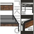 LIKIMIO Queen Bed Frame, Industrial Headboard/Metal Frame, Easy