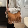 thumbnail image 5 of Women Shoulder Bag Fashion New Pattern Tassel Decoration Retro Casual Large Capacity Zipper Practical Messenger Bag, 5 of 5