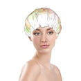 thumbnail image 3 of YFYANG Women's Double Waterproof Shower Cap, Funny Watercolor Doodle Reusable Hair Cap for All Hair Styles and Head Sizes, 3 of 9