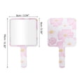 thumbnail image 2 of 1 Pc Espejo Cosmético Cuadrado Floral para Mujeres para Viajes de Negocios Blanco Rosa Plástico Aluminio, 2 of 3