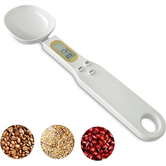 Spoon Scales Digital Weight Grams, 0.1g Kitchen Electronic Gram Measuring Spoon Scales with Accurate LCD Display for Dispensing Coffee Beans, Milk, Flour