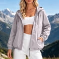 thumbnail image 3 of Lightweight Hiking Jacket Women Long Sleeve Casual Hooded Zip Up Jackets with Pockets Fall Windbreaker Outerwear, 3 of 7