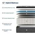 thumbnail image 3 of Avenco Noxa 12" Medium Memory Foam Hybrid Pocket Spring Mattress, Queen Size, 3 of 12