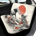 thumbnail image 4 of Uourmeti Koi Fish Wave Print Car Seat Covers Breathable Car Seat Covers Full Set, Easy to Install Compatible with most Cars Most Sedans, 4 of 10