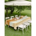 thumbnail image 5 of Outdoor Tablecloth with Umbrella Hole, Yellow Brown Spillproof Waterproof Outdoor Table Cover, Gradient Wave Stripes Modern Geometric Patio Tablecloths for Party Picnic Camping, Rectangle 60"x120", 5 of 9