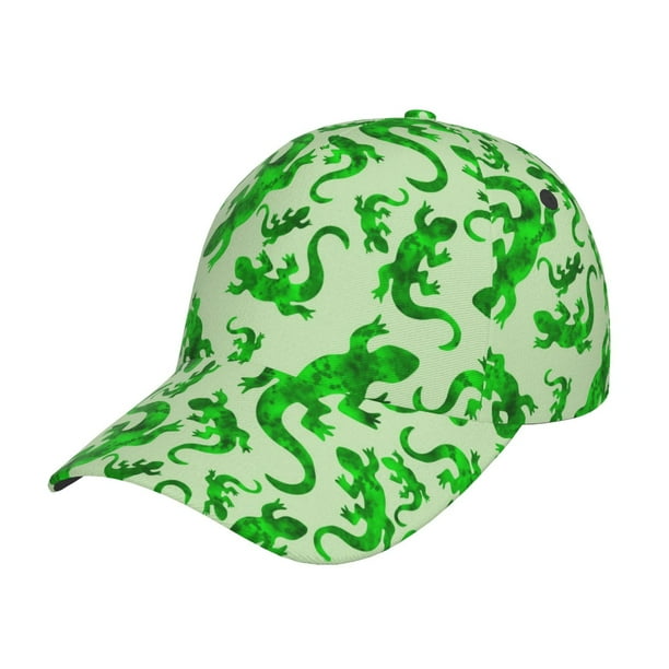 Fotbe Green Lizard Gorro Clásico de Béisbol, Gorra Ajustable con Broche Snapback, Gorro de Exterior de Algodón Suave