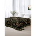 thumbnail image 6 of Queen Flat Sheet Only Botanical Floral Vine Pattern Soft Microfiber Cooling Bedding Sheets Vintage Flower Leaves Black Flat Bed Sheet for Hotel,Home Decor, 6 of 9