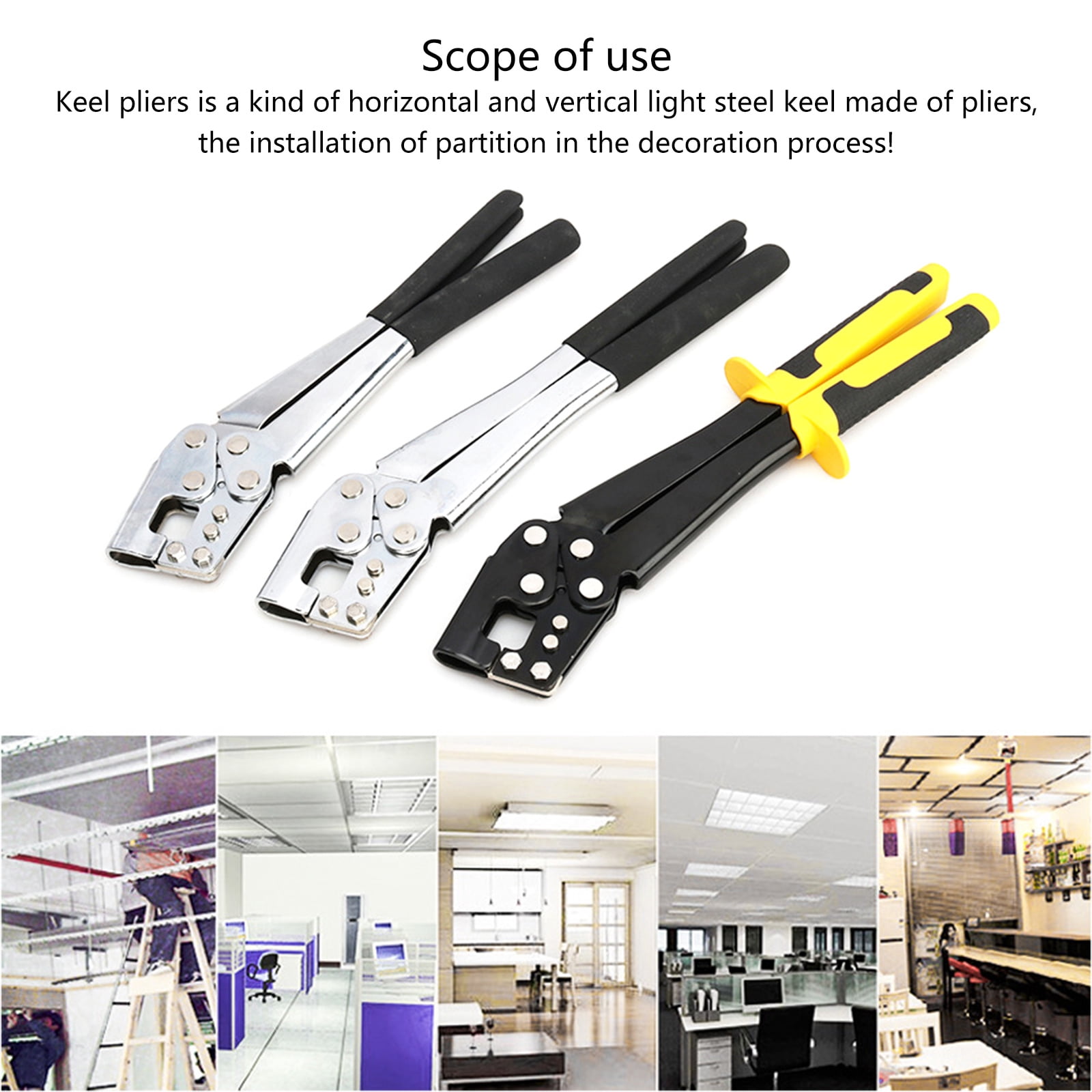 Profession Steel Studs Crimping Tool Studs Crimper Plier for 0.5-0.8mm Plasters Keels Board Dry Wall Decoration Projects